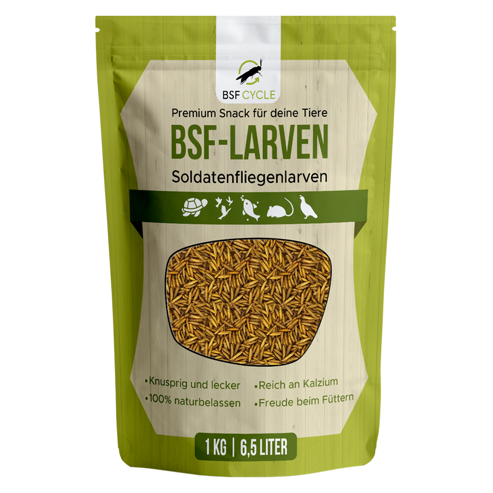 BSF Larven - getrocknete Soldatenfliegenlarven